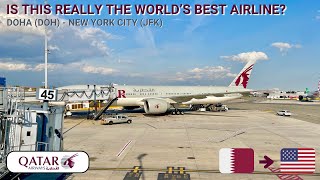 REVIEW  Qatar Airways  Doha DOH  New York City JFK  Boeing 777300ER  Economy [upl. by Wichman901]