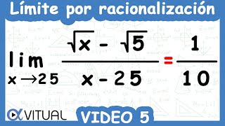 Límite Indeterminado 00 por Racionalización  Video 5 de 5 [upl. by Mailliwnhoj]