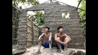 Primitive Technology Building the Wall​ Home in Cambodia 4 [upl. by Siskind583]