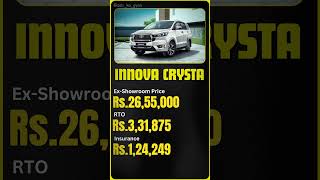 Toyota Innova Crysta OnRoad Price in India 2024 🚗💰  Ultimate Family MPVquot [upl. by Wurst954]