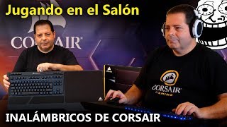 Jugando en el salón Periféricos inalámbricos gaming CORSAIR [upl. by Ailaza242]