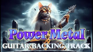 Power Metal Guitar Backing Track in Dm riff on D Harmonic Minor [upl. by Haland683]