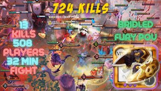 Albion Online ZvZ  Bridled Fury POV  Elevate vs POE  Open World Fight [upl. by Iccir]