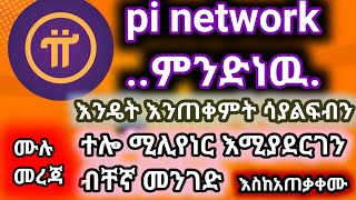 pi network ምንድነዉ  ባጭር ጊዜ ባለሀብት እንሁን ፓይ ኔትወርክ ኦንላን ስራ [upl. by Reneta]