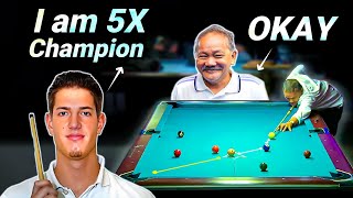 Young PLAYER Thinks He Can OUTMATCH the 62Year Old EFREN REYES [upl. by Aicilaana174]