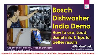 Bosch Dishwasher India Demo amp Review How to use load amp get better result for Indian kitchen utensils [upl. by Zoi]