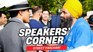 Agnostic Omani man questions Sikh  Street Parchar Speakers Corner Hyde Park [upl. by Folger]