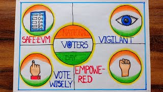 Voters Awareness Drawing। Voters Day Poster। National Voter Day Drawing। National Voters Day Poster। [upl. by Nnywg]