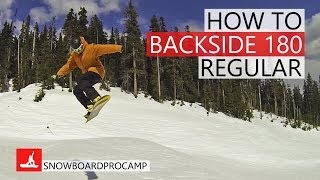 How to 180 Backside in the Park  Snowboarding Tricks Regular [upl. by Noroj730]