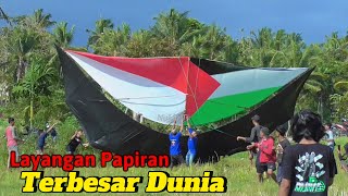 Sukses Terbang Layangan Papiran Terbesar Di Dunia Bigsize Ukuran 10 Meter [upl. by Onairam981]