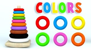 Learn Colors with Color Stack Rings and More Colours Videos for Children [upl. by Loram798]