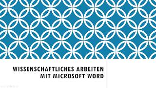 Wissenschaftliche Arbeit schreiben Microsoft Word Einleitung Tipps Hausarbeit anfangen 01 [upl. by Missak584]