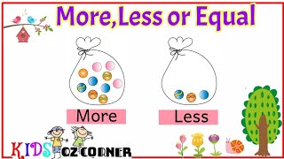 More and Less  Comparison for kids  MoreLess or Equal  Kids questions and answers [upl. by Ahsaercal651]