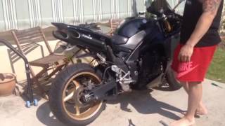 MONSTER Straight Pipe Yamaha R1 Crossplane [upl. by Nilcaj]