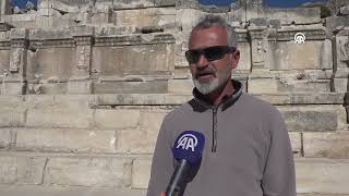 SAGALASSOS ANTİK KENTİNDE ANITSAL HADRİANUS ÇEŞMESİ AYAĞA KALDIRILIYOR [upl. by Sialac583]