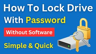 How To Lock Drive With Password Without Software PC  Enable BitLocker In Windows 10 Laptop  Quick [upl. by Aiekam]