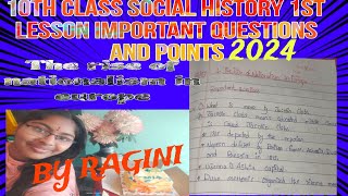 10TH CLASS SOCIAL HISTORY 1ST LESSON IMPORTANT QUESTIONS AND POINTS SA1 [upl. by Boccaj]