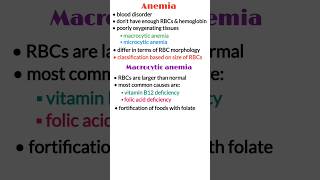 Types of anemia microcytic anemia macrocytic anemia medical shorts pathology made easy [upl. by Esinev561]