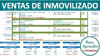 🍀 VENTA DE INMOVILIZADO con IVA y Amortización Acumulada📌 Curso de Contabilidad 24  Para Aprender [upl. by Aikrehs]