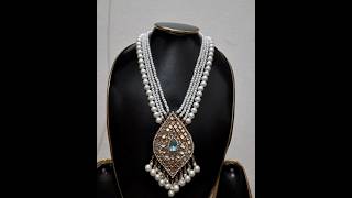 pearls amp kundon stone neckpiece making at home 😱 shorts viralshorts neckpiece diy [upl. by Ramona]