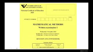 2023 VCAA November MM Exam 1 Workthrough [upl. by Ecirtnas]