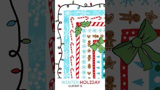 Use Christmas Clip Art Borders for Christmas cards and DIY holiday Decorations [upl. by Adnoel]