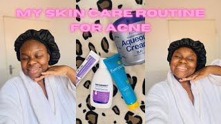 My skin care routine that helps with acne blemishes and hyperpigmentation ft benzaderm products [upl. by Adnyleb]