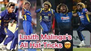 Lasith Malinga’s All Hat tricks 🤯🔥 [upl. by Auhsot]