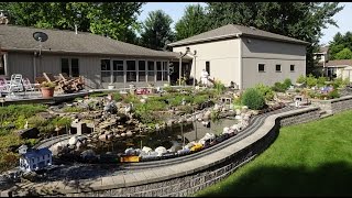 Large Private Model Railroad RR LGB G Scale Gauge Train Layout of Dennis Cipcichs awesome trains [upl. by Eissim]