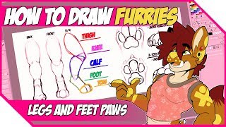 【How To Draw Furries 】Legs and Feet Paws [upl. by Morita]