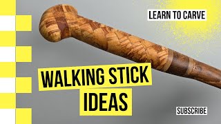 WALKING STICK IDEAS WOODCARVING A HERRINGBONE PATTERN [upl. by Strang]