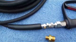 EBAY PRESSURE WASHER REPLACEMENT HOSE FOR CHEAP PETROL CHINESE IMPORT MACHINES 55HP amp 65HP [upl. by Ecnarrot546]