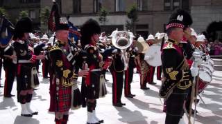 Pipers Playing Auld Lang Syne Mini Military Tattoo City Square Dundee Scotland [upl. by Marlen]