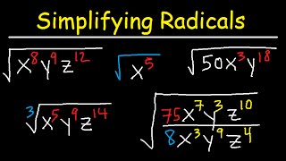 Simplifying Radicals With Variables Exponents Fractions Cube Roots  Algebra [upl. by Edlyn]