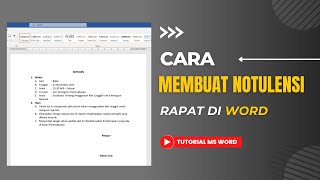 Cara Buat Notulensi Rapat Di Word dengan Mudah [upl. by Meredith]