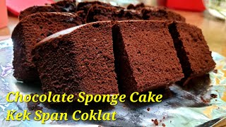 10min Easy Chocolate Sponge Cake  No Egg Separation  Kek Span Coklat  DAPUR2020 [upl. by Nykal]