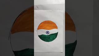 Indian flag 🇮🇳 drawing on circle ⭕ Republic day drawing art india indiaflag shorts [upl. by Anerahs]