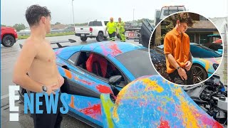 YouTube Star Jack Doherty CRASHES 200000 Sports Car While Livestreaming  E News [upl. by Greenebaum]