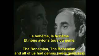 Charles Aznavour La Boheme avec Paroles français with English lyrics [upl. by Duaner]