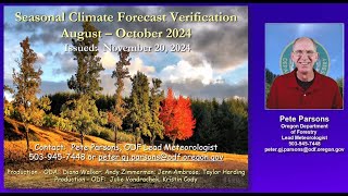 Weather Seasonal Climate Forecast Verification for August  October 2024 [upl. by Lehacim87]