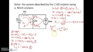 MESH ANALYSIS Example No 2 in DC CIRCUITS with current source [upl. by Atat]