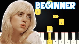 TV  Billie Eilish  Beginner Piano Tutorial  Easy Piano [upl. by Aihseit]