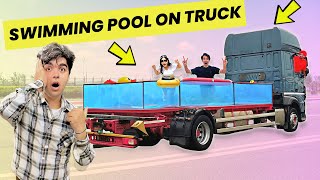 WE MADE Swimming Pool In A Truck  Rimorav Vlogs [upl. by Leonanie88]