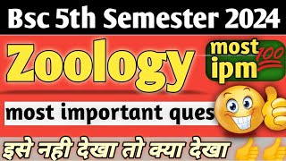 zoology 5th semester important questions bsc 3rd year zoologybsc zoology [upl. by Chico]