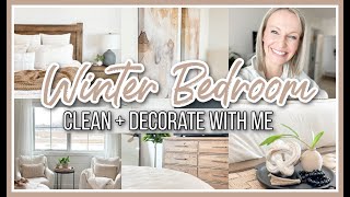 WINTER BEDROOM CLEAN  DECORATE WITH ME 2024 [upl. by Attoynek]