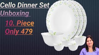 cello Pack of 10 Opalware Dazzle Opalware Tropical Lagoon Dinner Set Crockery Set White Dinner Set [upl. by Corneille]