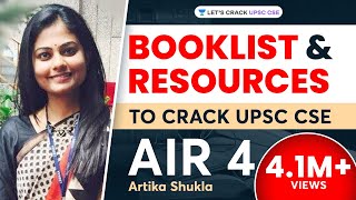 Booklist for UPSC CSE IAS Preparation 2018 by UPSC Topper AIR 4 Artika Shukla [upl. by Ahearn576]