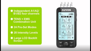 How to use AUVON 4 Outputs TENS Unit EMS Muscle Stimulator Machine 24 Modes [upl. by Aniteb]