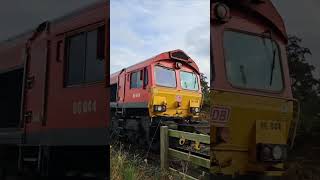 Long freight train passing at Station Road crossing Penketh [upl. by Aveer]