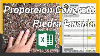 PROPORCIONES CONCRETO PIEDRA LAVADA FORMATO EXCEL [upl. by Reizarf]